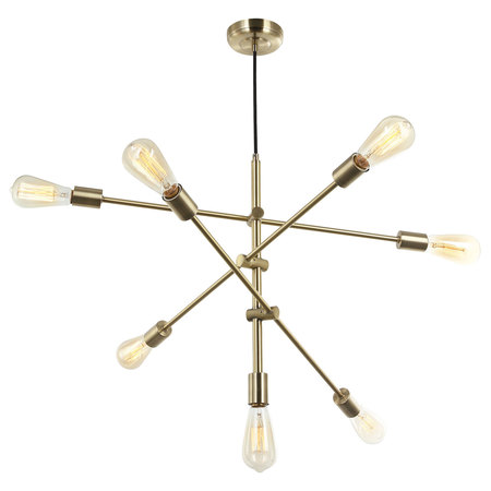 DAINOLITE 7Lt Incandescent Adjustable Pendant, Aged Brass 817P-AGB